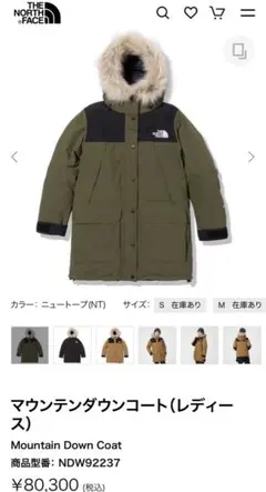 ノースフェイス マウンテンダウンコート ニュートープ 美品