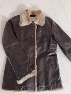 【未使用】MICHEL KLEIN ライダースジャケット　ラビットファー　豚皮