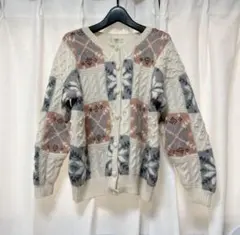 (2月末削除予定)【ヴィンテージ】 カーディガン ノルディック柄