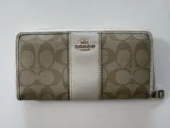 COACH 長財布 ラウンドファスナー チェック柄 - メルカリ