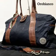 オロビアンコ　ナイロン　レザー　トートバッグ　ショルダー　2way ネイビー