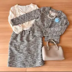 aquagirl フォーマル 入学式 フォーマルスーツセット卒業式 ツイード