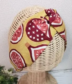 ハンドメイド　クロスターバン　綿100%　イチヂク柄　北欧風