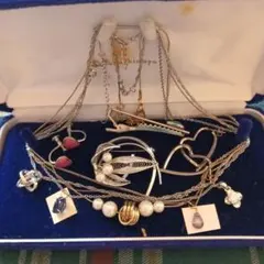 遺品生前整理アクセサリーまとめ K18ミスティックトパーズ、Silver、パール