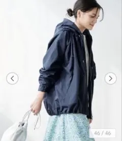 green label relaxing 撥水ギャザーフード ブルゾン　ネイビー green label relaxing（グリーンレーベルリラクシング）の「［size