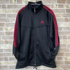 adidas ジップアップ トラックジャケット 上のみ　赤 Mサイズ ジャージ