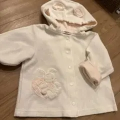 FAMILIAR ファミリア　80cm フード付きアウター　ピンクうさぎ耳あり