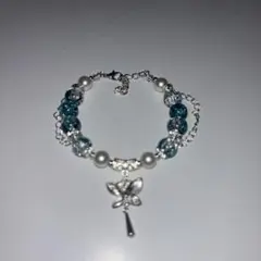 23.ハンドメイドブレスレット キラキラブルー