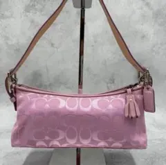 希少色✨COACH アクセサリーポーチ ワンショルダー シグネチャー ピンク
