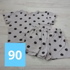 水玉 パジャマ　90　夏用　バースデイ　半袖