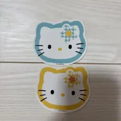 ハローキティ ステッカー 2枚セット　カオハナ