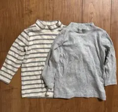 無印良品 キッズ ボーダー&無地 カットソー✖︎２枚セット