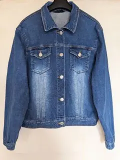 デニムジャケット デニムブルー 長袖ジージャン　銀ボタン