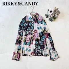 【リッキーアンドキャンディ】長袖シャツ（M)花柄 シアー カジュアル フェミニン