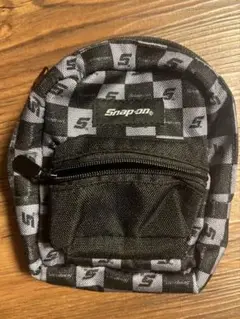 Snap-on チェック柄ポーチ カラビナ付き