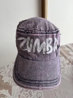 美品　ZUNBA ピンクデニム 　　キャップ　ズンバ　帽子
