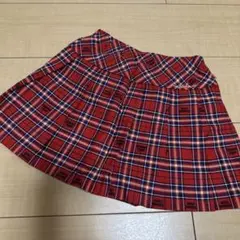 miniHOUSE レッド系チェック スカート S (100-110)