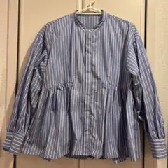 オペークドットクリップ　ストラップ　ペプラムブラウス　38/M