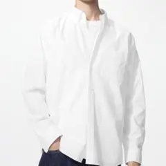 【定価¥3,990】UNIQLO ブロードシャツ 白 ホワイト Sサイズ
