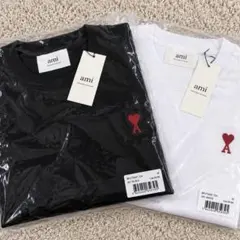 新品 AMI PARIS 赤ハートロゴ 半袖Tシャツ Mサイズ 2枚セット