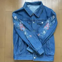 NICE CLAUP Gジャン デニムジャケット 花柄 刺繍