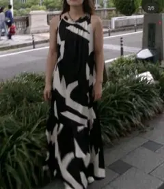 Ricky様 S MaxMara ホルターネック ロングワンピース 総柄 40 - メルカリ