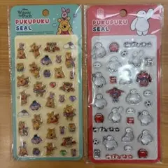 新品　ディズニー ぷくぷくシール くまのプーさん　ベイマックス　2セット