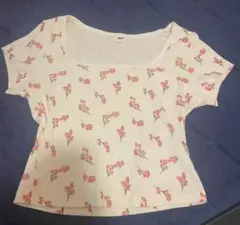 花柄半袖Tシャツ
