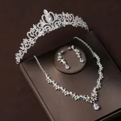 ティアラ イヤリング ネックレス セット ブライダル ジュエリー