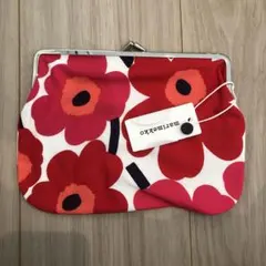 marimekko 花柄ポーチ がま口