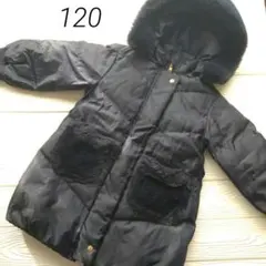 アプレレクール 中綿コート 120 ネイビー　女児　ファー付き