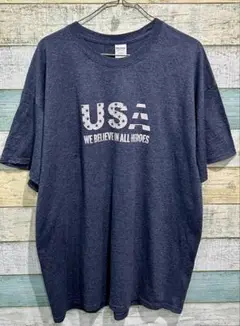 154 USA古着 GILDAN ギルダン　グレーTシャツ　メンズXL
