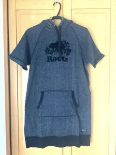 Roots キッズ 半そで ワンピース グレー