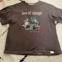 love of vintage 半袖Tシャツ ダークブラウン