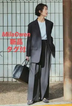 ミラオーウェン　コンフォートタックワイドパンツ(ブラック)新品タグ付