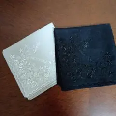 JUNKO SHIMADA ハンカチ 2枚セット　グレー＆黒45✕44cm