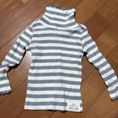 ストライプ タートルネック Tシャツ 90cm