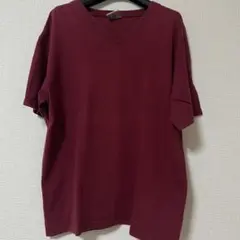 【定番】GoodWear 半袖Tシャツ　Ｖネック　無地　レッド　Mのサムネイル