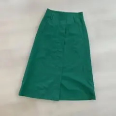ユナイテッドアローズグリーンレーベル緑色スリット入りロングスカート