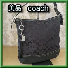 週末限定特価☆美品コーチシグネチャーキャンバスレザー クロスボディバッグ9362