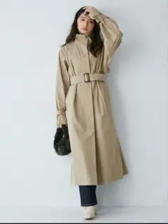 MURUA スタンドカラーオーバーコート ベージュ トレンチコート