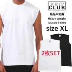 新品未使用 プロクラブ ヘビーウエイト ノースリーブ Tシャツ 白黒 XL 2枚のサムネイル