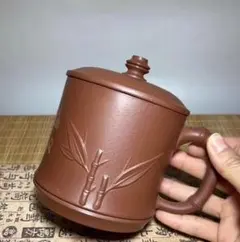 極上品 中国宜興製 ティーカップ 茶道具 食器茶器 手作工芸品 手描絵刻 彫刻