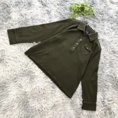 EASTBOY【M相当】オリーブ色 コーデュロイ 長袖 ポロシャツ風 トップス