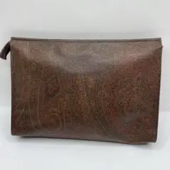 ETRO エトロ セカンドバッグ クラッチバッグ ペイズリー柄 ブラウン メンズ