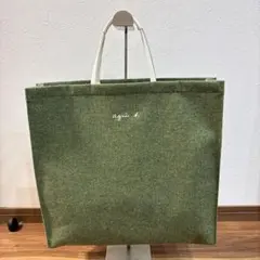 【極美品】アニエスべー agnes b トートバッグ グリーン A4◎ 完売品☆