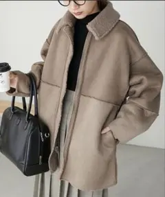 リバーシブル フェイクボアムートン切替オーバージャケット