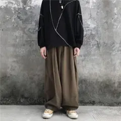 ワイド シルエット バルーン パンツ コクーン パンツ カーキ