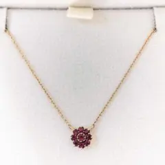 べルシオラ ルビー フラワー ネックレス K18YG 1.67gのサムネイル
