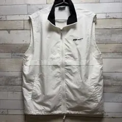 reebok ホワイト ジップアップベスト Lサイズ